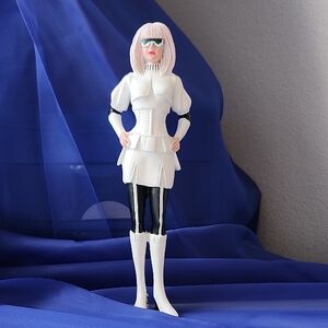 Modern Stormtrooper Barbie, Stylish White and Black Figurine